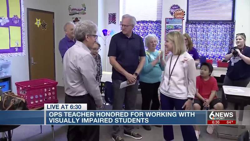 An Omaha Public Schools teacher is being honored for her work with visually-impaired students.